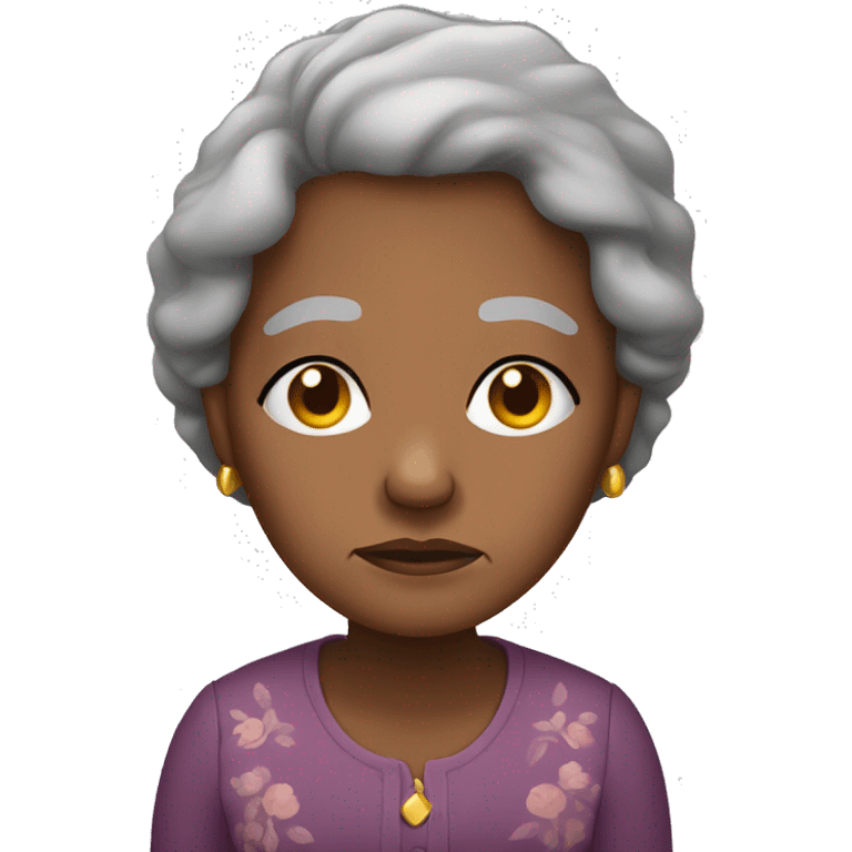 Elderly African American lady sad emoji