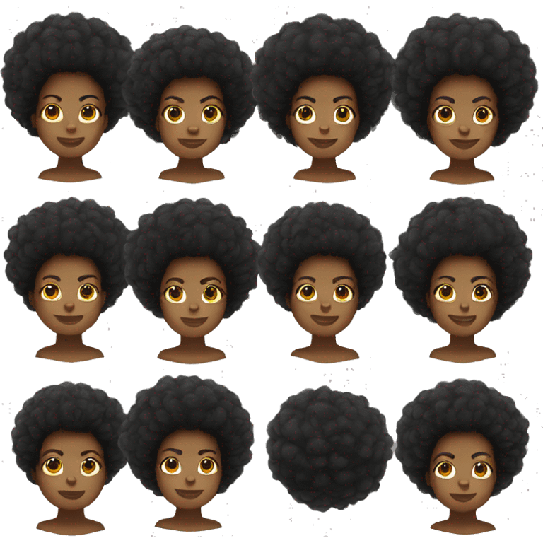 big afro hair black woman emoji