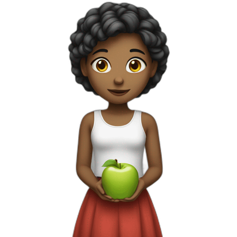 girl with apple emoji