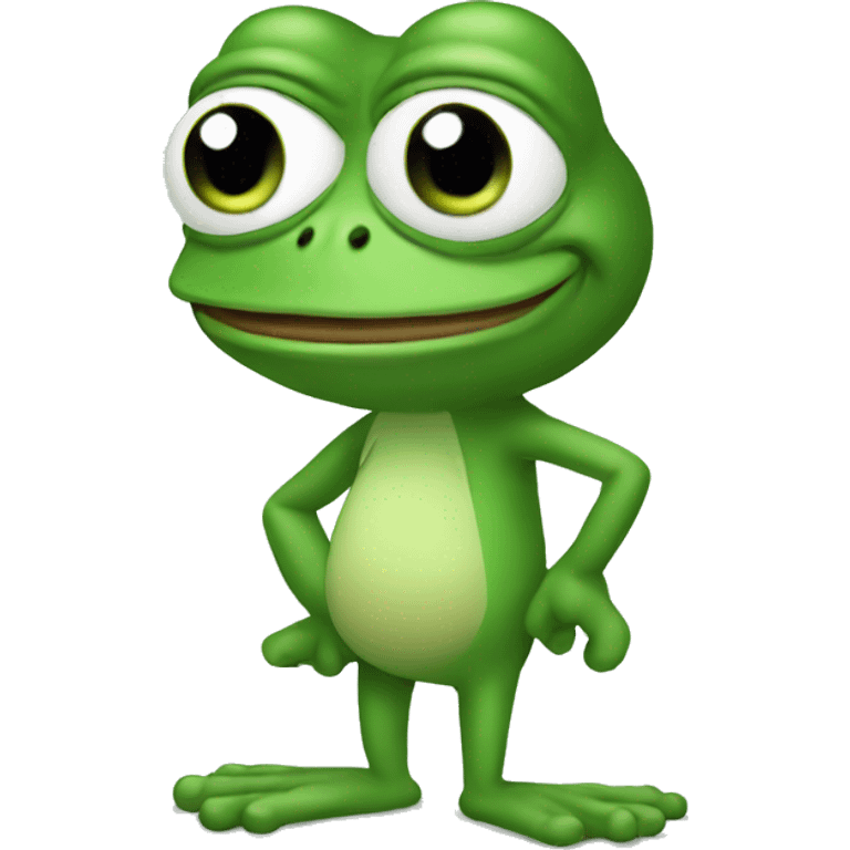 Pepe the frog in full growth points with his finger emoji