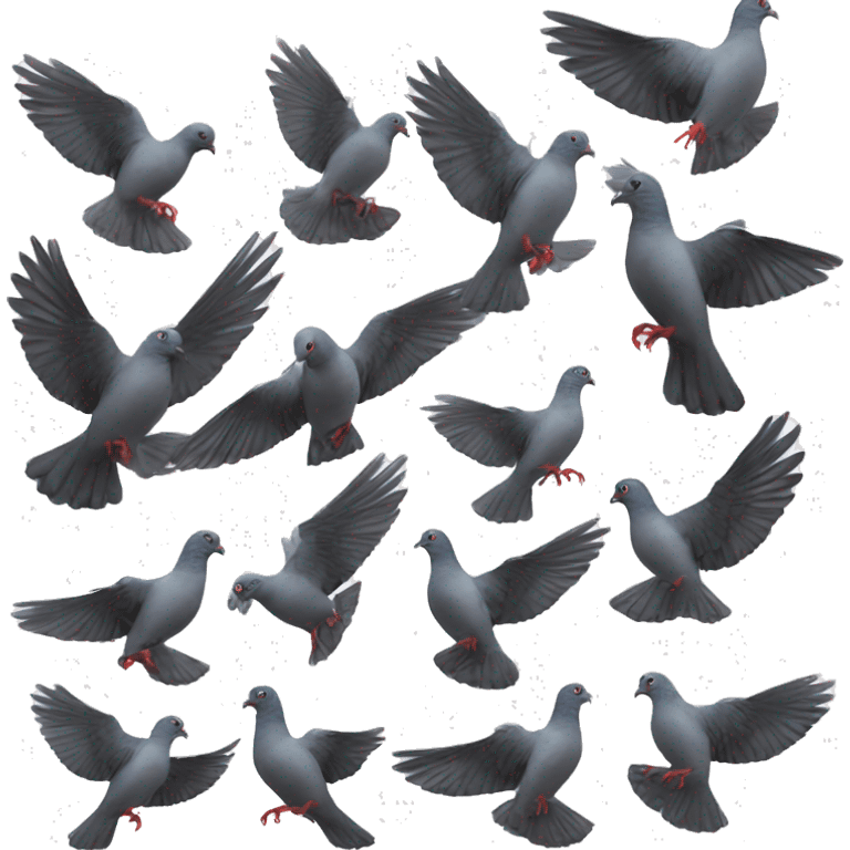 10 pigeons fighting emoji