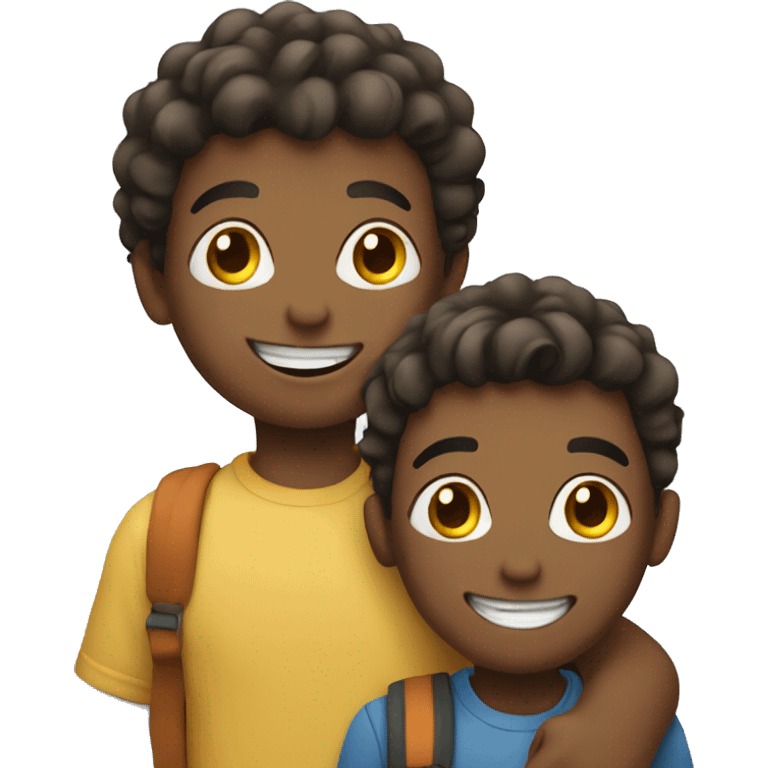 two boys smiling together emoji