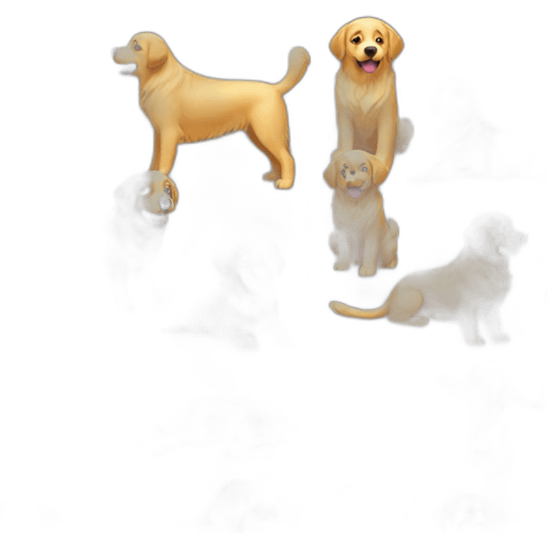 a lot of Golden Retriever emoji