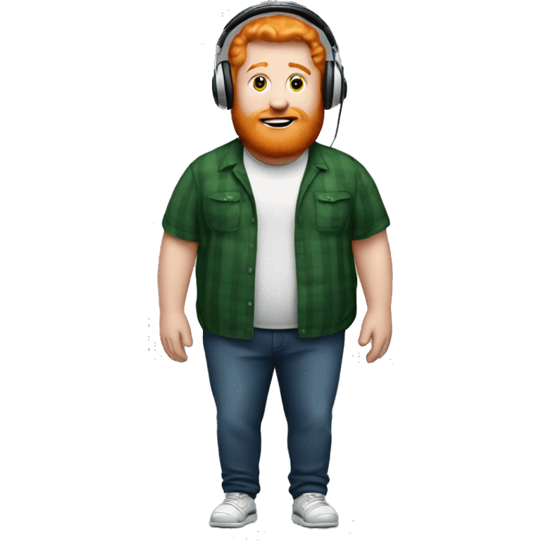 fat ginger man with headphone emoji