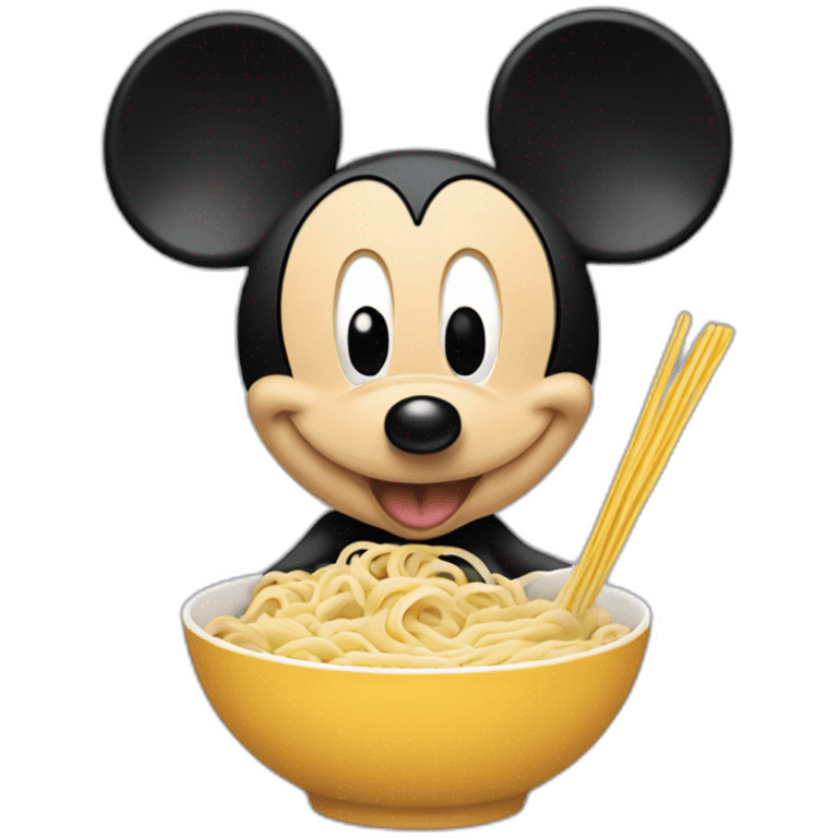 Mickey Mouse eating noodles emoji