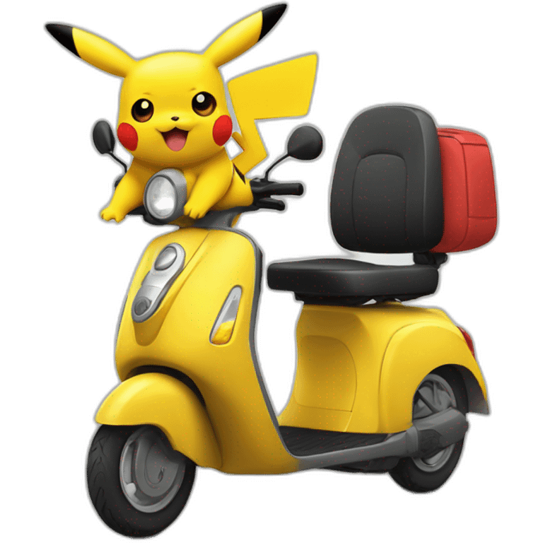 Pikachu sur un scooter emoji