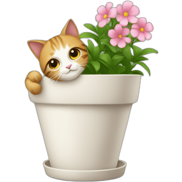 a cat in a flower pot emoji