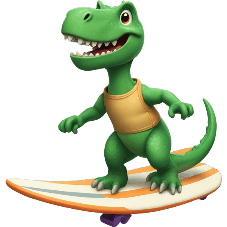 Dino surfing emoji