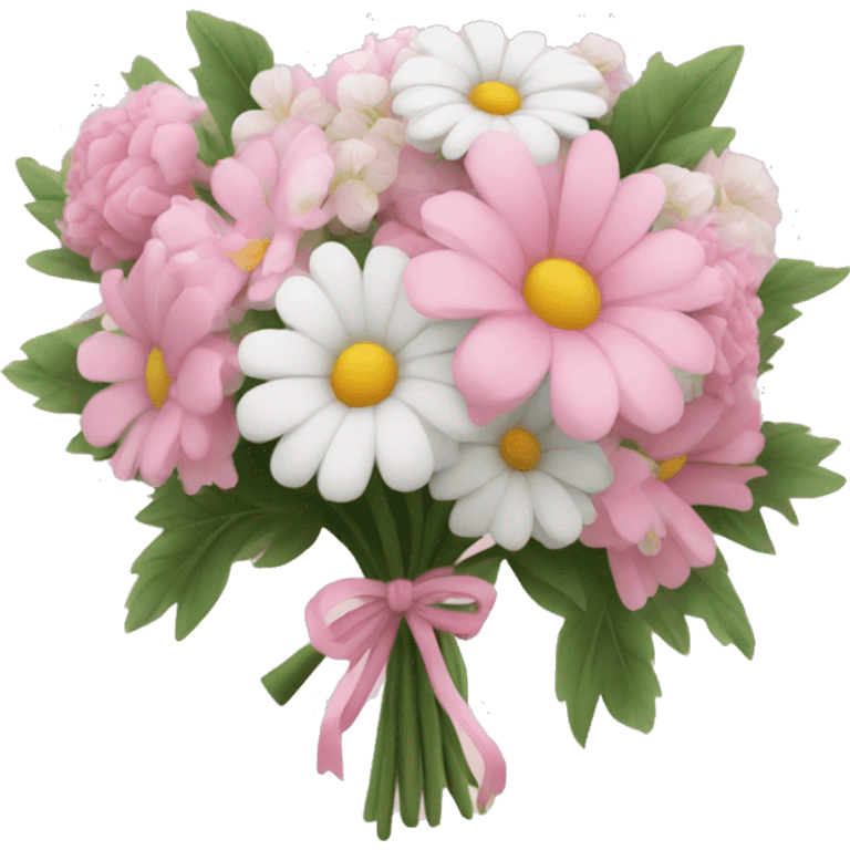 bouquet of flowers pink and white  emoji