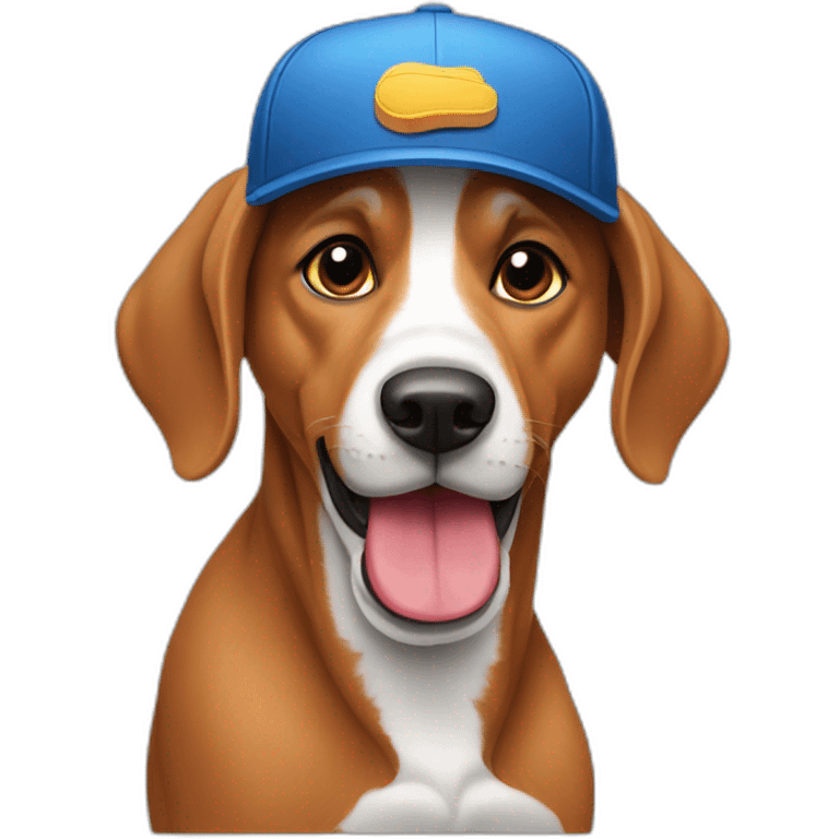 perro salchicha con gorra emoji