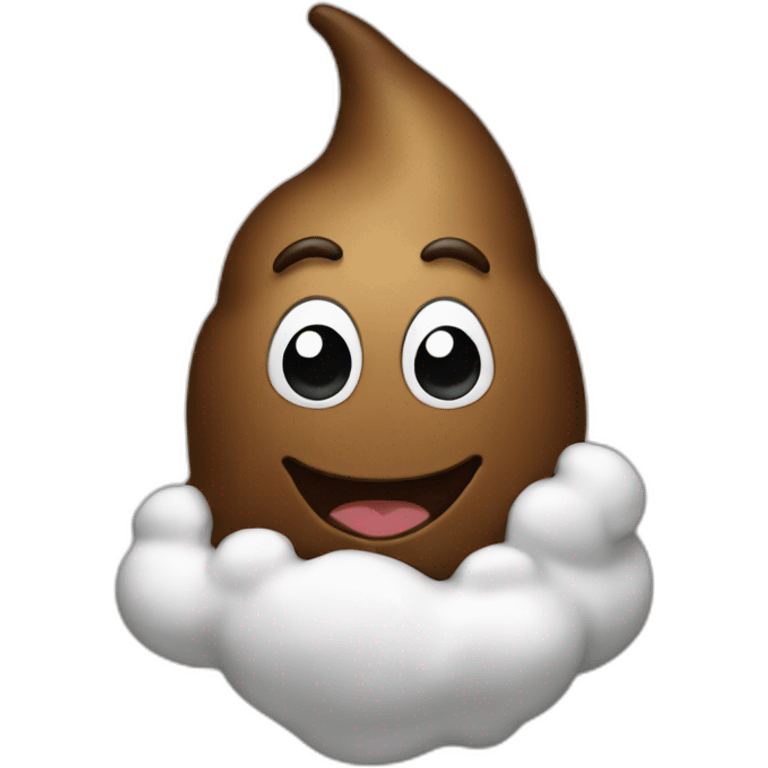 a white and brown poop emoji