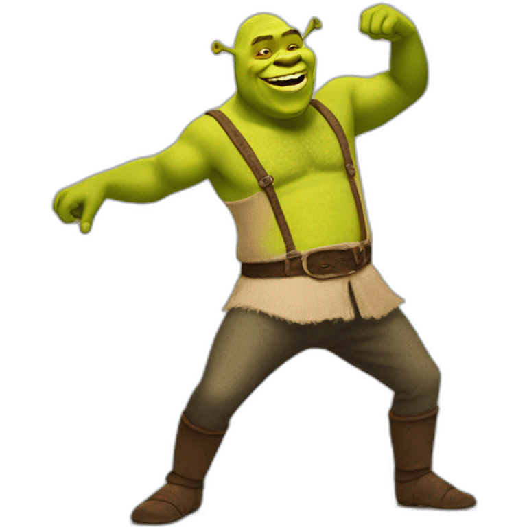 Shrek qui danse sur de la macarena emoji