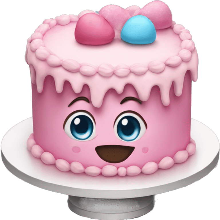 Isolated realistic gender reveal cake emoji