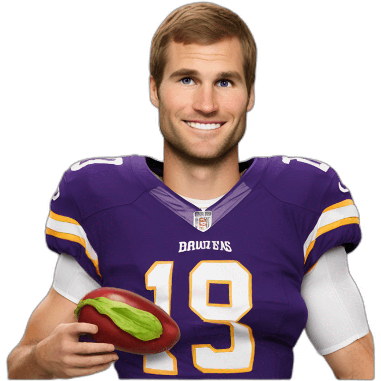 kirk cousins holding eggplant emoji