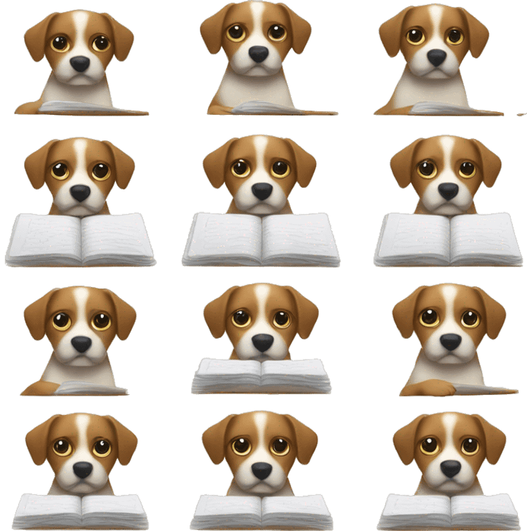 dog writing text emoji