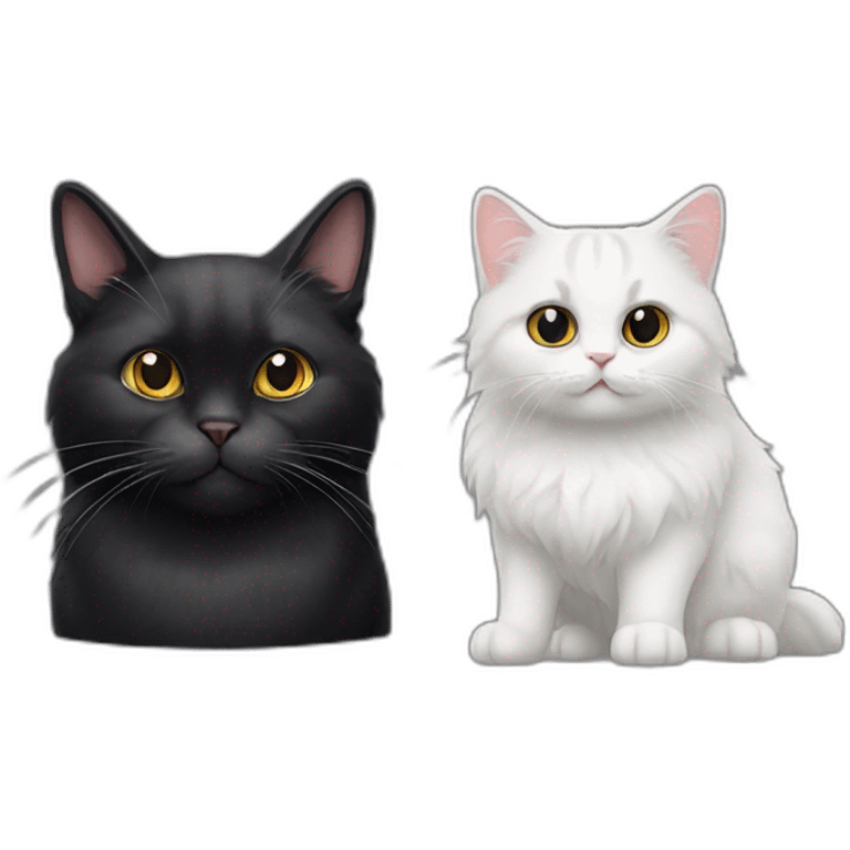 Black rabbit and british longhair cat emoji