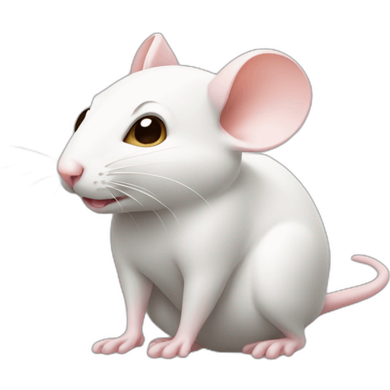 white mouse，full body，side view emoji