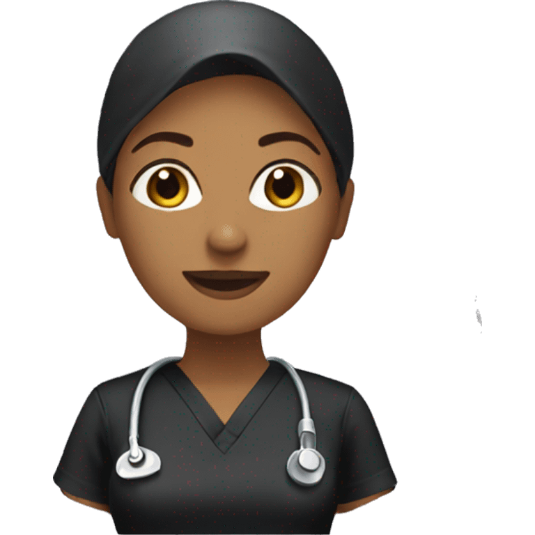 women wearing black scrubs emoji