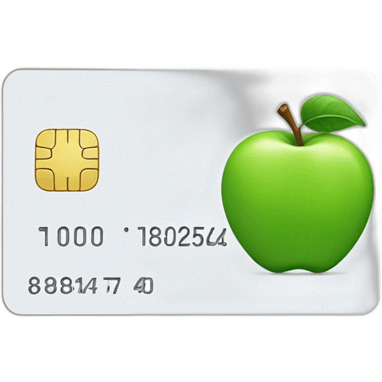 bank card with green apple emoji