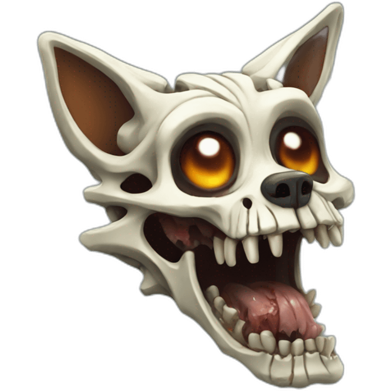 Zombie skeleton fox emoji