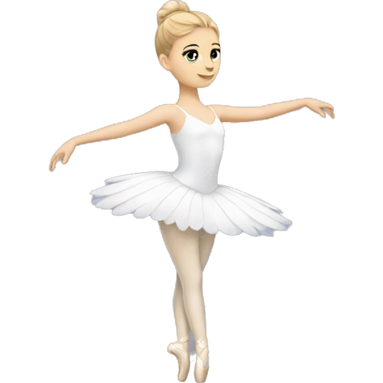 White girl swan lake ballerina in black  emoji