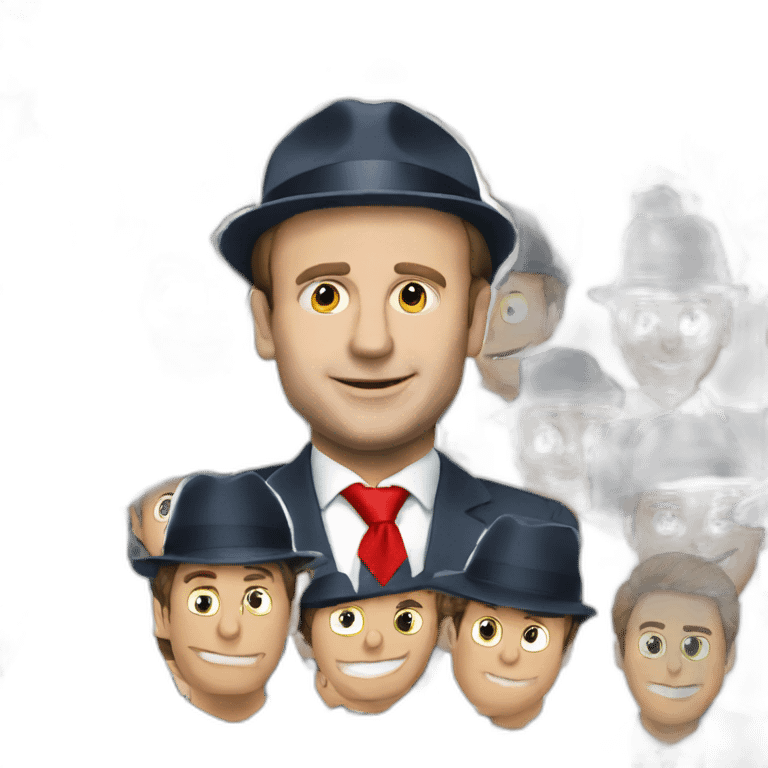 Macron avec un bonet emoji