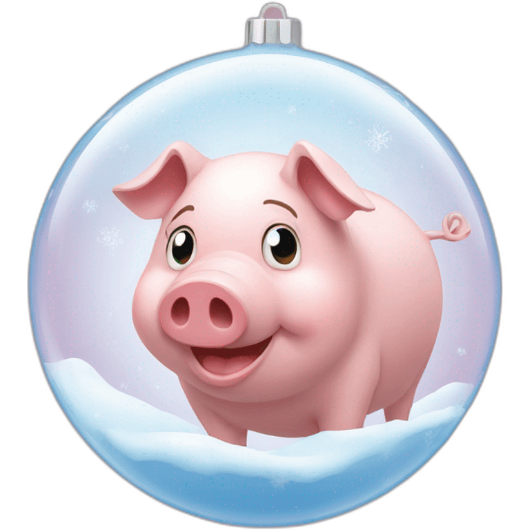 A piG in a Christmas bubble emoji