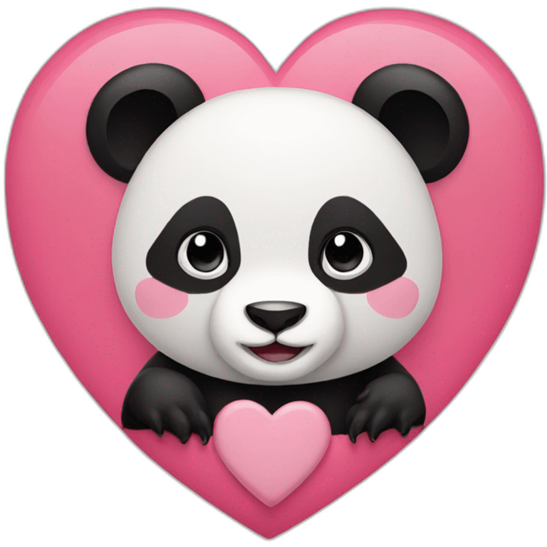 Heart panda emoji