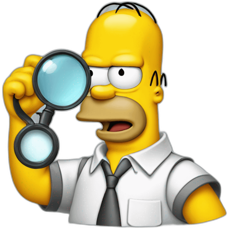 homer simpson in a detective outfit with a magnifying glass emoji