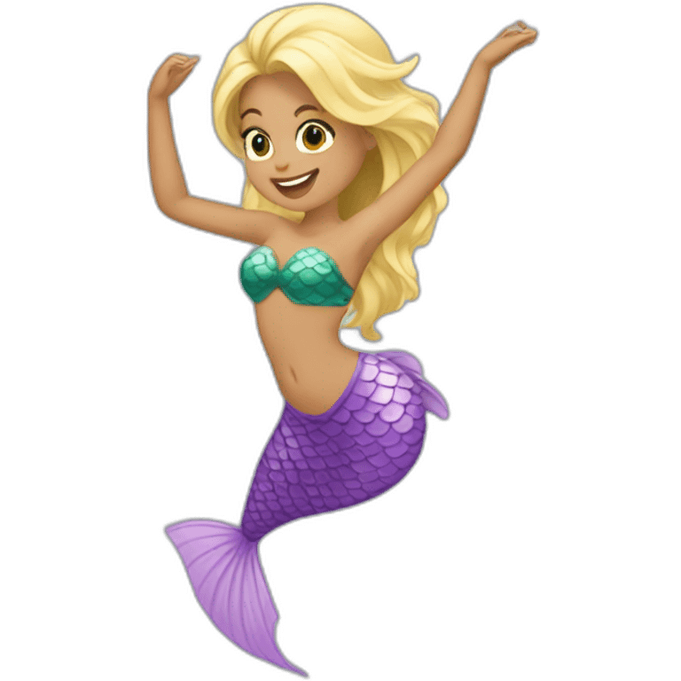 blonde girl mermaid dancing emoji