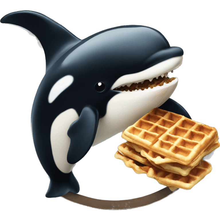 Killer whale eating waffles emoji