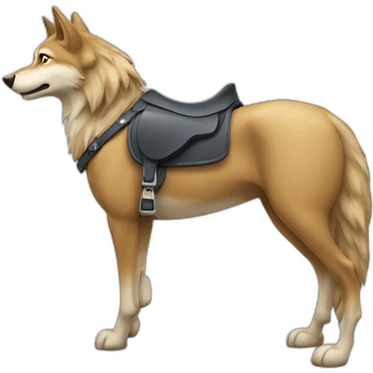 Loup sur cheval emoji