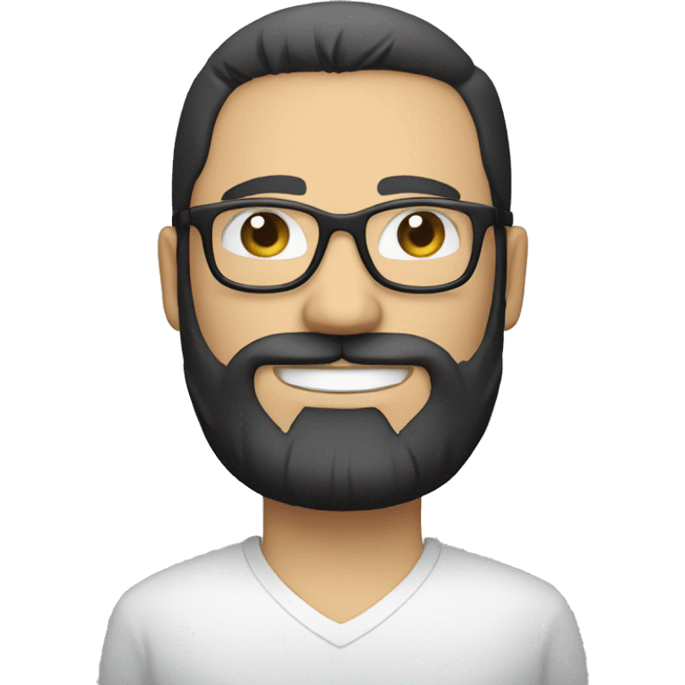 proud caucasian male with black beard and white glasses emoji