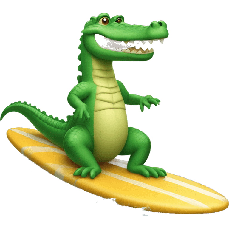 Crocodile on a surf board emoji