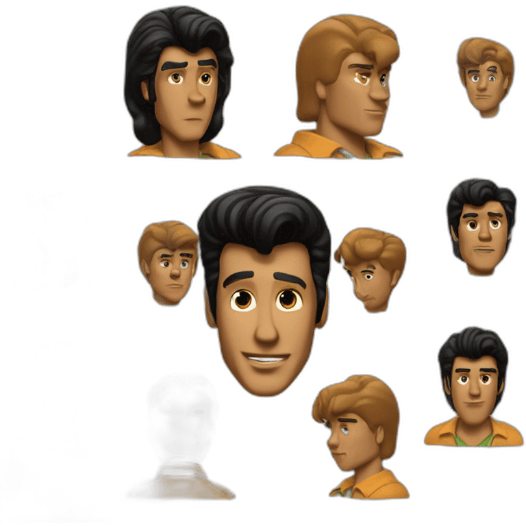 Scooby Doo with extremely massive Elvis Presley haircut emoji