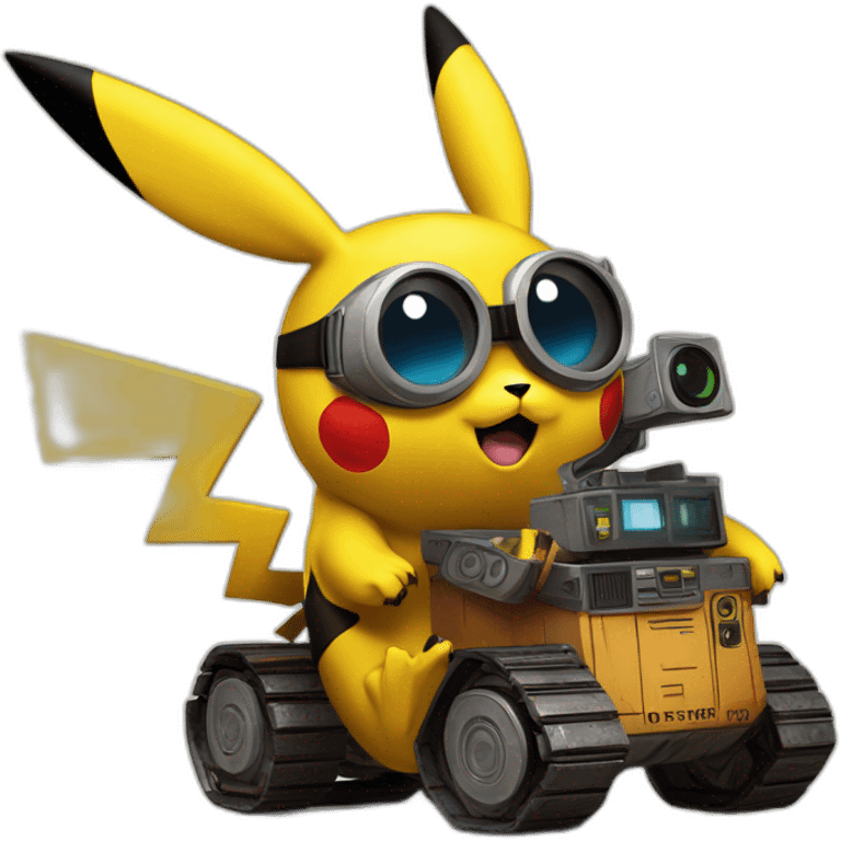 Pikachu shoots wall-e emoji