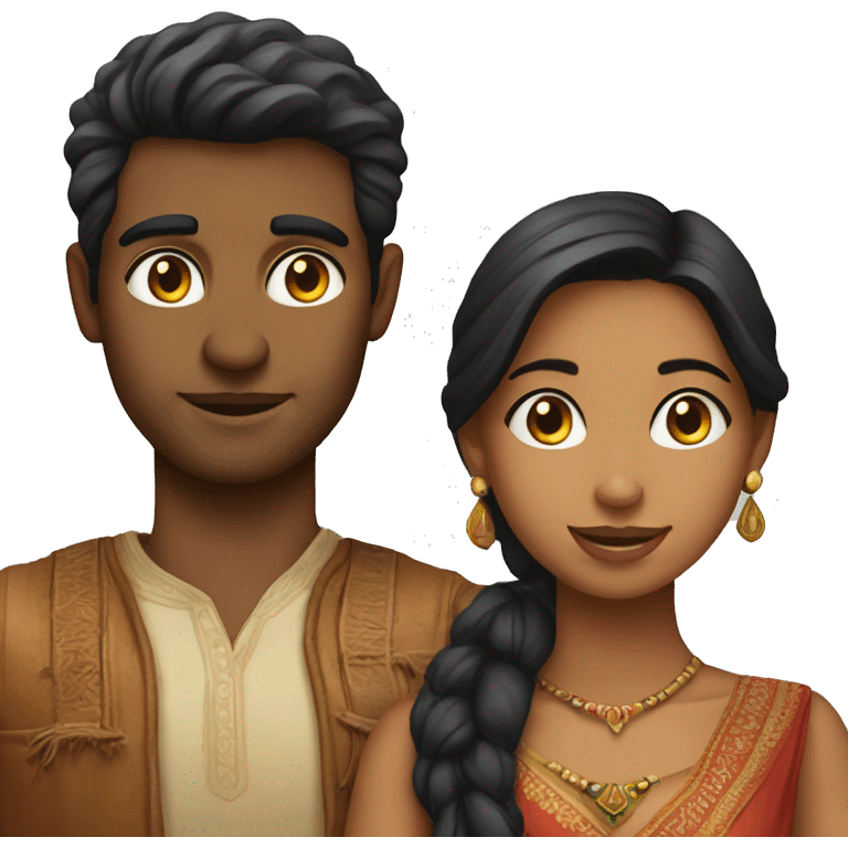 Pretty indian girl and Australian man emoji