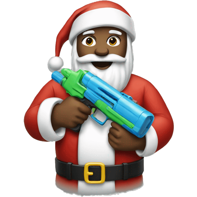 Santa holding a Watergun emoji