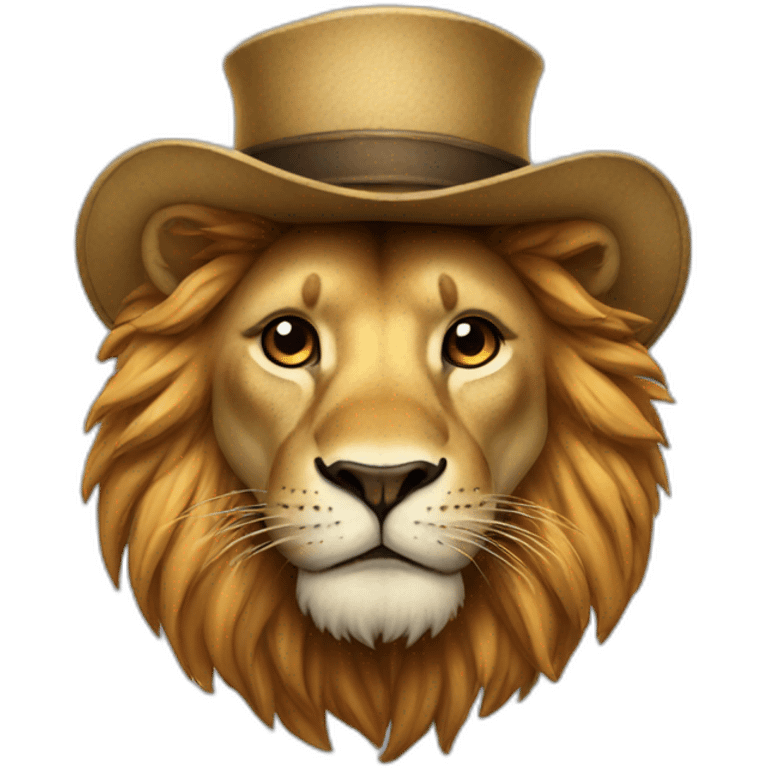 lion with a hat emoji