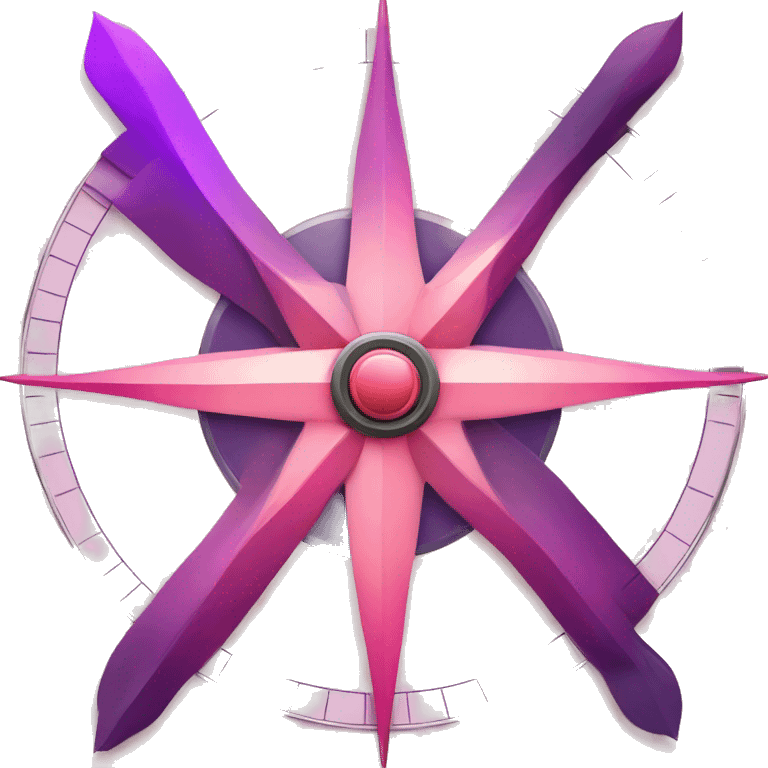 Beautiful modern compass with purple and pink grading emoji