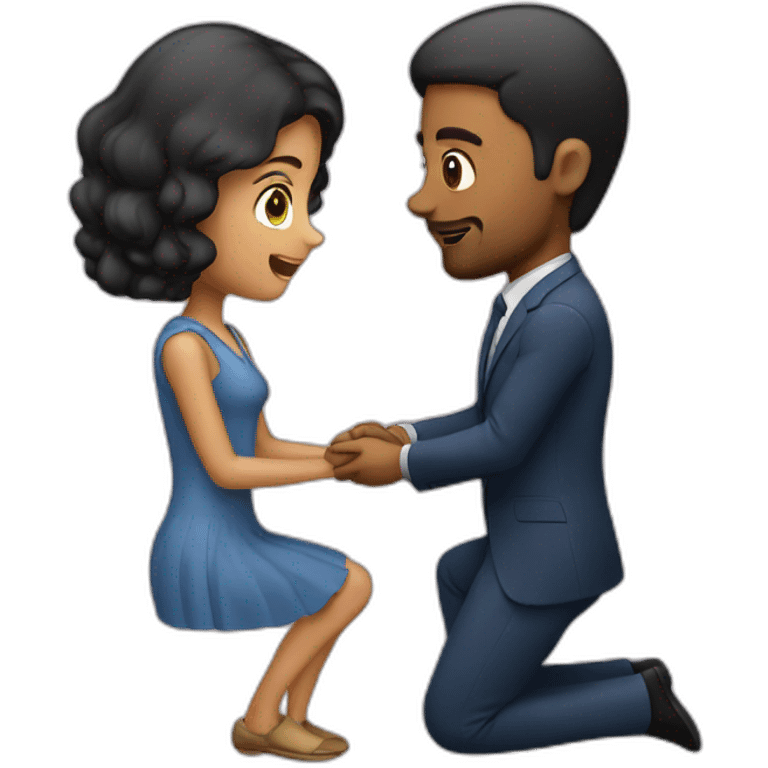 Man propose a girl emoji