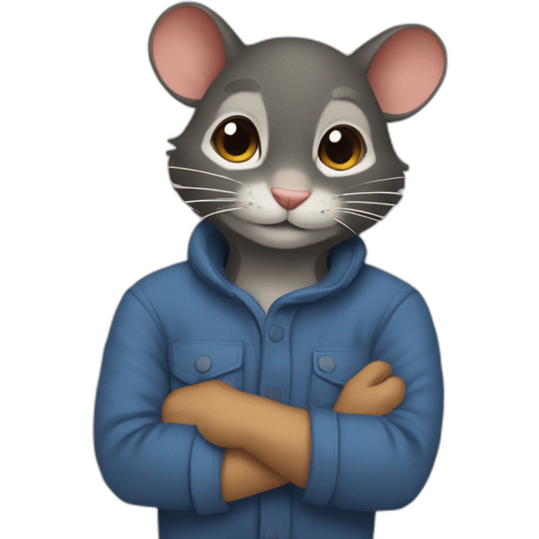 Raton laveur qui lave un chat emoji