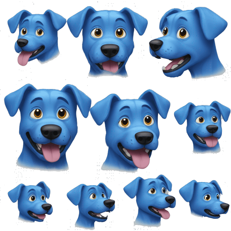 crazy blue dog emoji