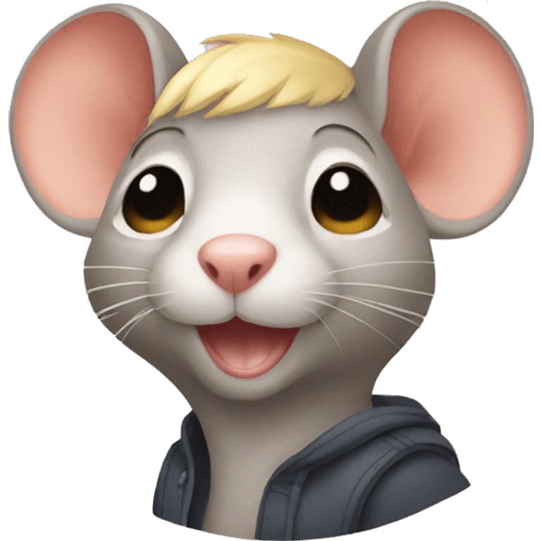 rat with short blonde hair emoji