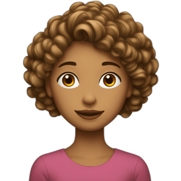 Fille voilé avec un garçon au cheveux bouclés décoloré  emoji