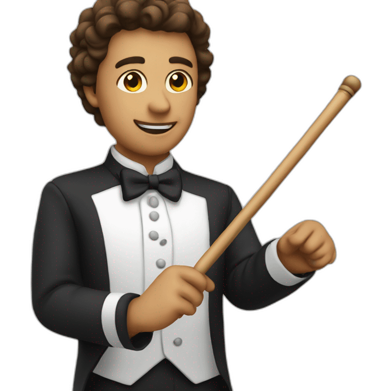 Musical conductor holding baton, close up emoji