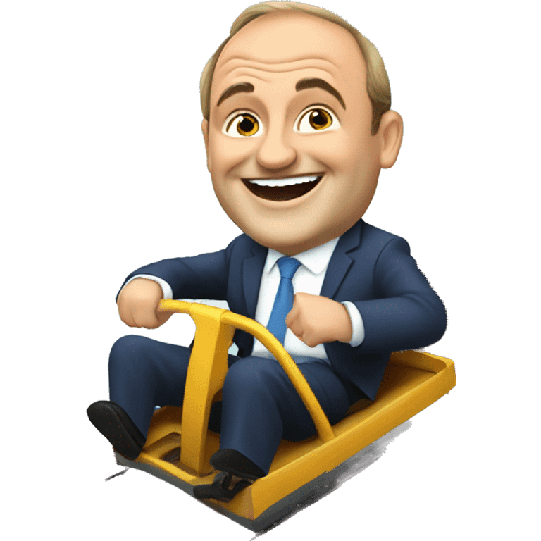 Liberal Democrat leader Ed Davey on a rollercoaster, smiling emoji