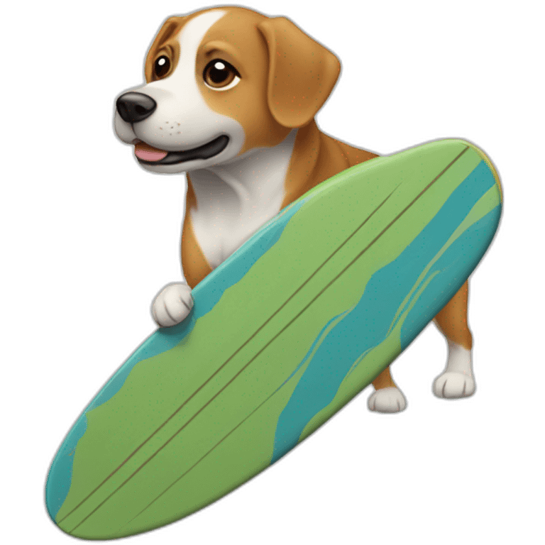 un chien qui fait du surf emoji