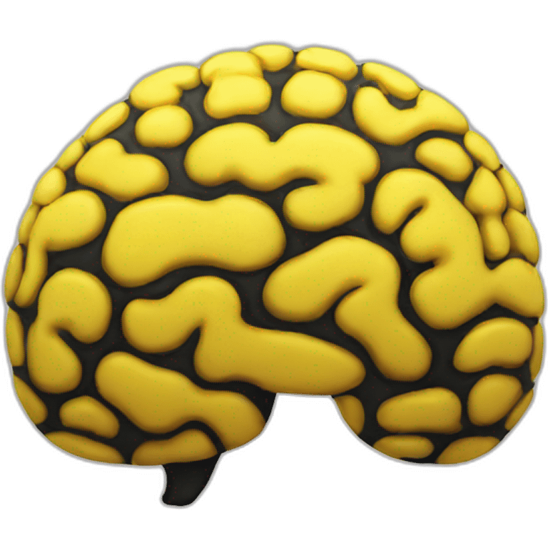 brain yellow black emoji