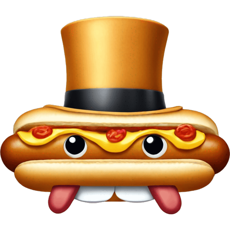 Hotdog with top hat emoji